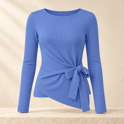 Women’s Ribbed Long Sleeve Side-Tie Top