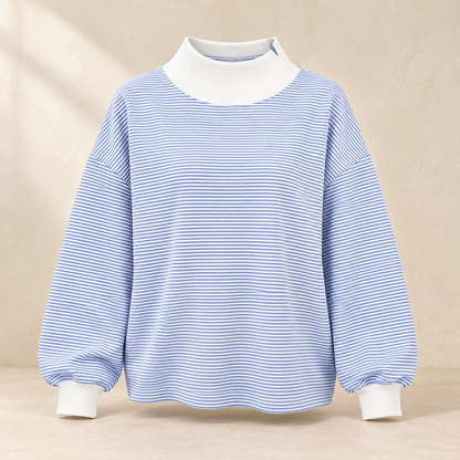 Women’s Mock Neck Long Sleeve Relaxed Pullover