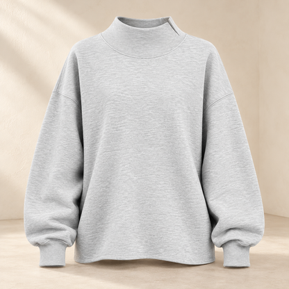 Women’s Mock Neck Long Sleeve Relaxed Pullover