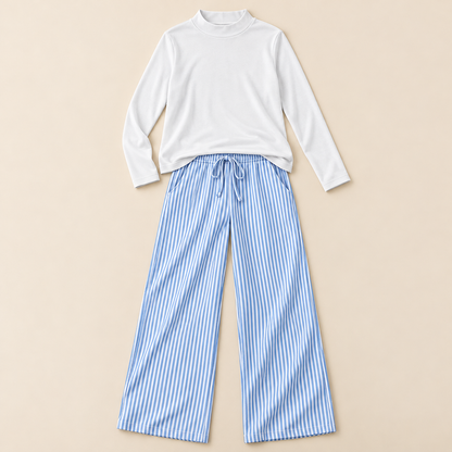 Women’s Striped Knit Polo Top